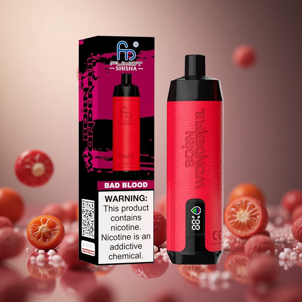 Bad Blood RandM Fumot Shisha 10000 Puffs 18ml Prefilled Disposable Vape