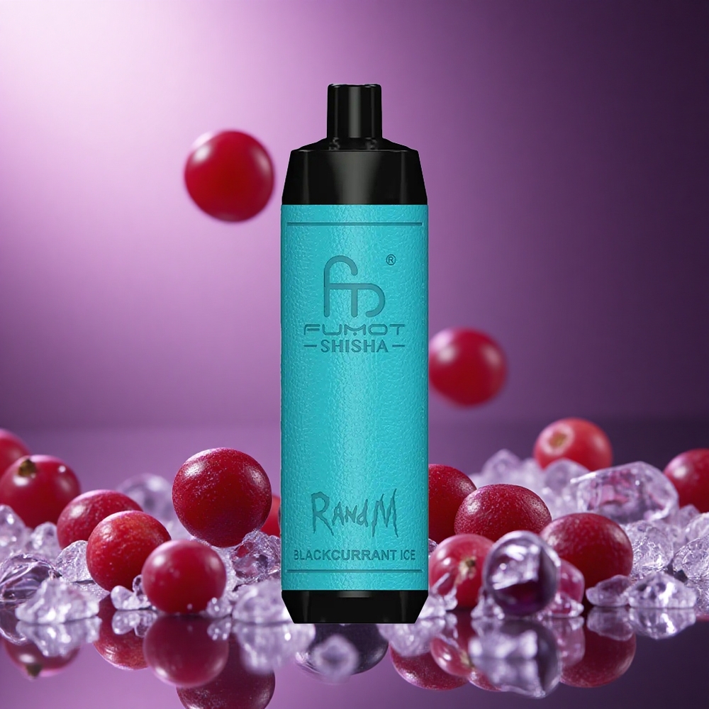 Blackcurrant Ice RandM Fumot Shisha 10000 Puffs 18ml Prefilled Disposable Vape