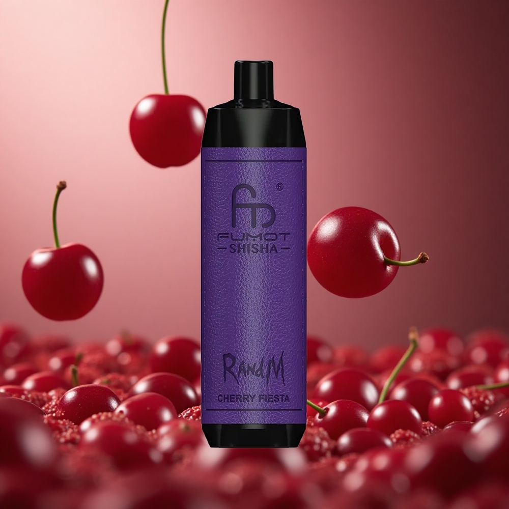 Cherry Fiesta RandM Fumot Shisha 10000 Puffs 18ml Prefilled