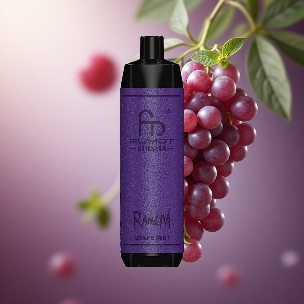 Grape Mint RandM Fumot Shisha 10000 Puffs 18ml Prefilled Disposable Vape