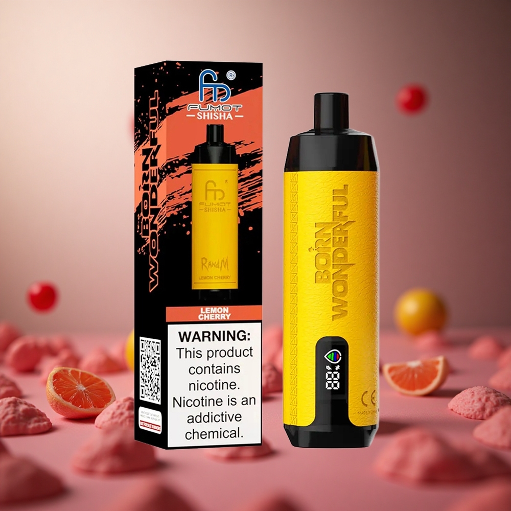 Lemon Cherry RandM Fumot Shisha 10000 Puffs 18ml Prefilled Disposable Vape