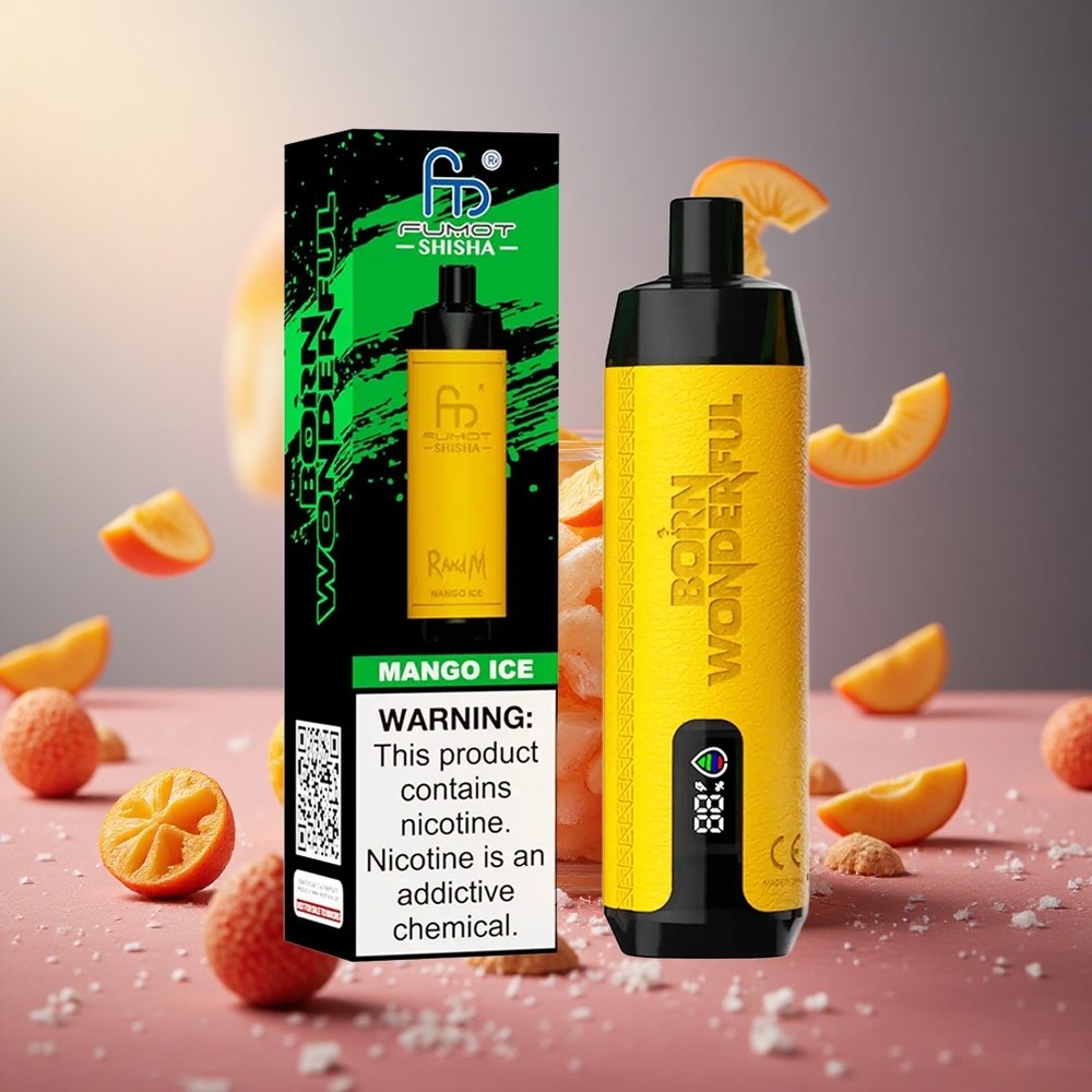 Mango Ice RandM Fumot Shisha 10000 Puffs 18ml Prefilled Disposable Vape