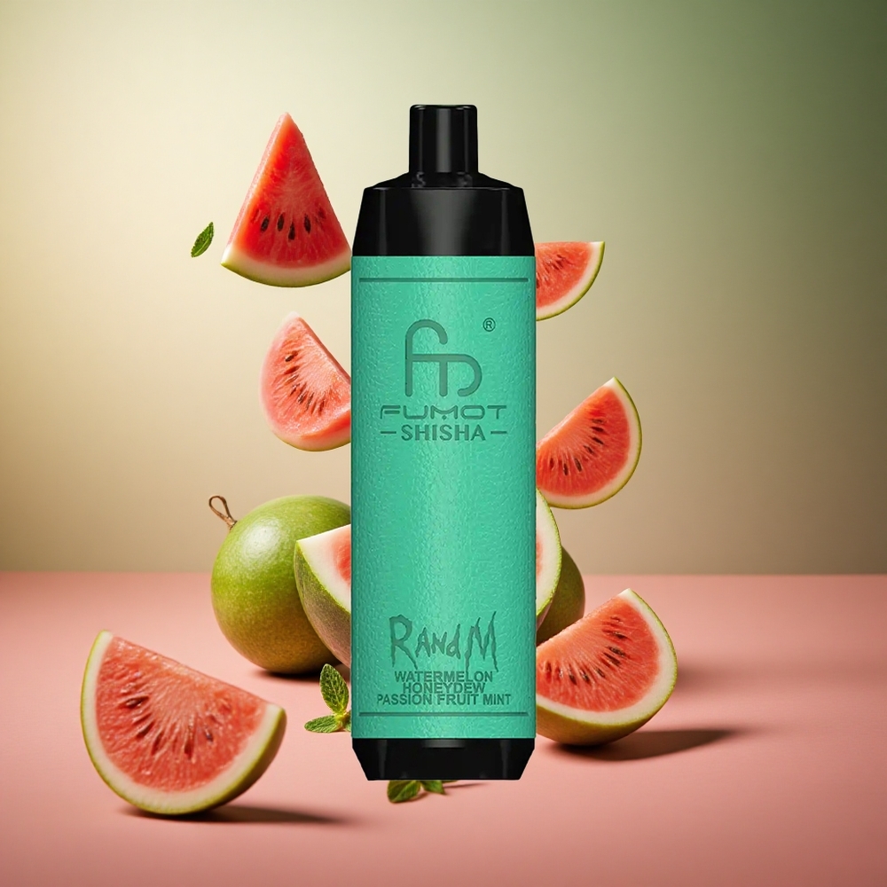 Watermelon Honeydew Passion Fruit Mint RandM Fumot Shisha 10000 Puffs 18ml Prefilled e-liquid