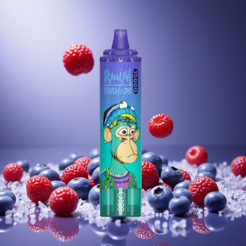 Blueberry On Ice RandM Tornado 15000 Puffs 25ml Mesh Coil