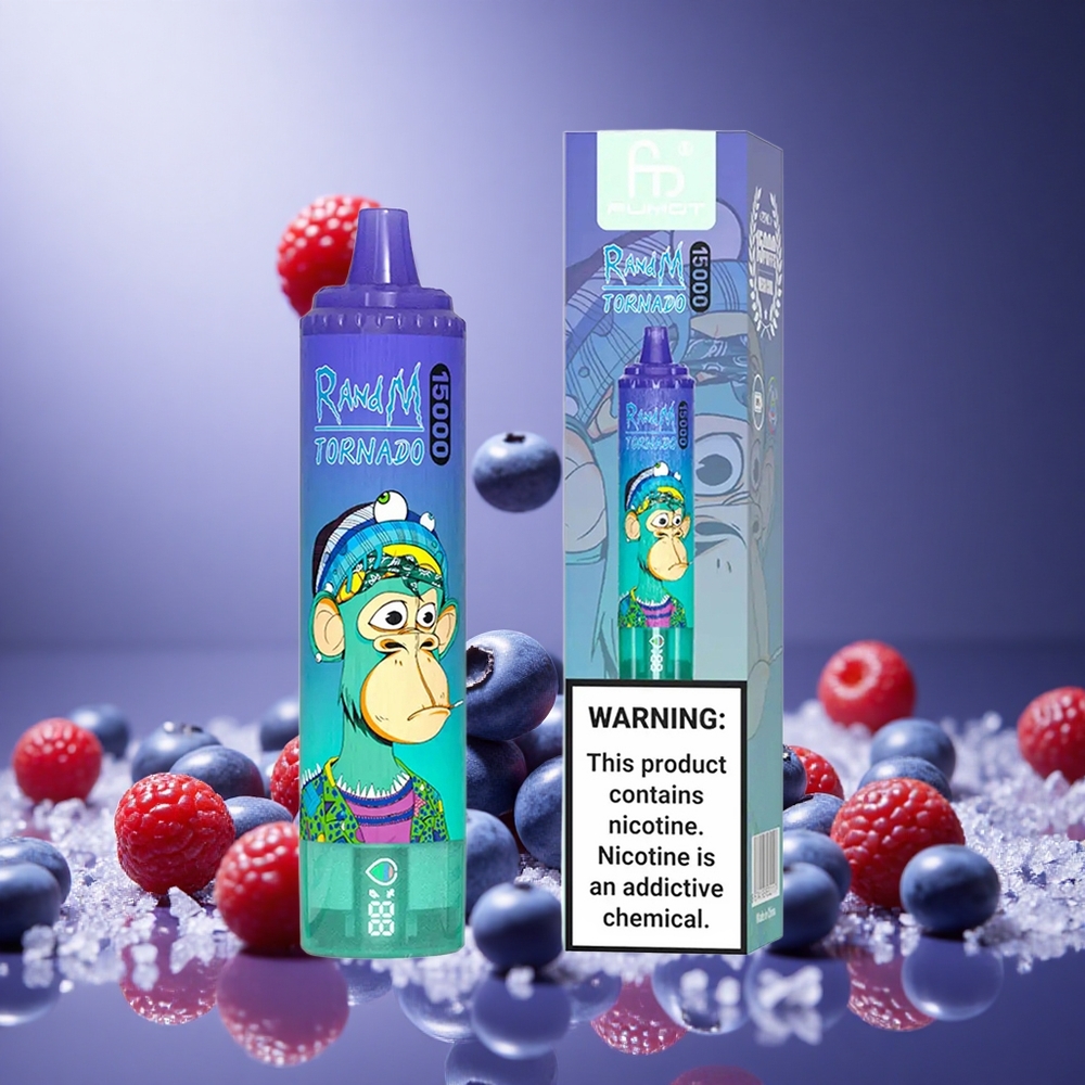 Blueberry On Ice RandM Tornado 15000 Puffs 25ml Mesh Coil