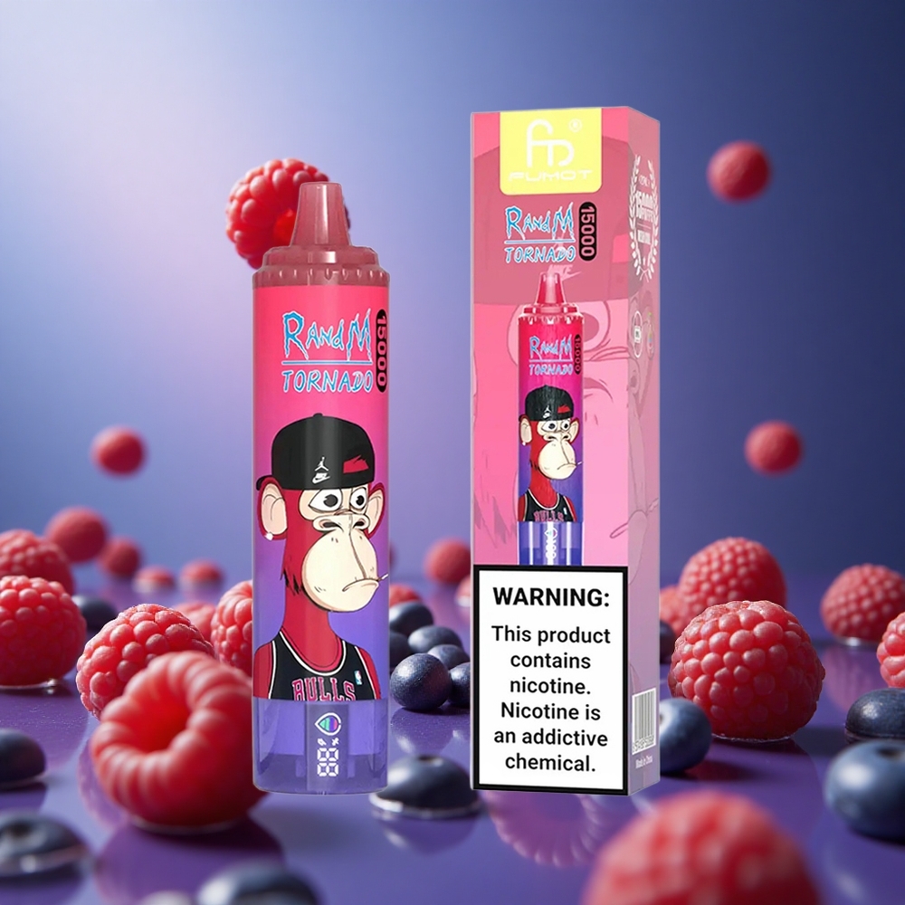 Bluesour Raspberry RandM Fumot Tornado 15000 Puffs 25ml Mesh Coil