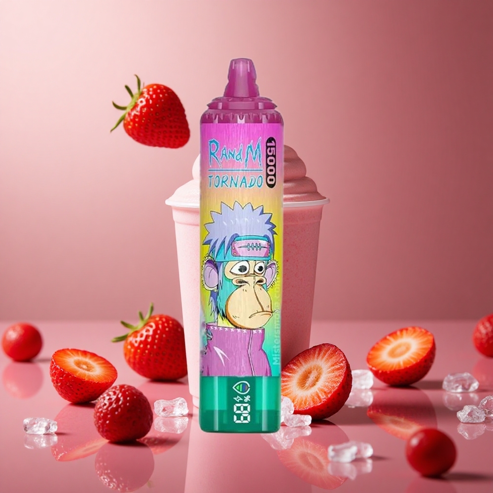 Iced Strawberry RandM Tornado 15000 Puffs 25ml Disposable Vape