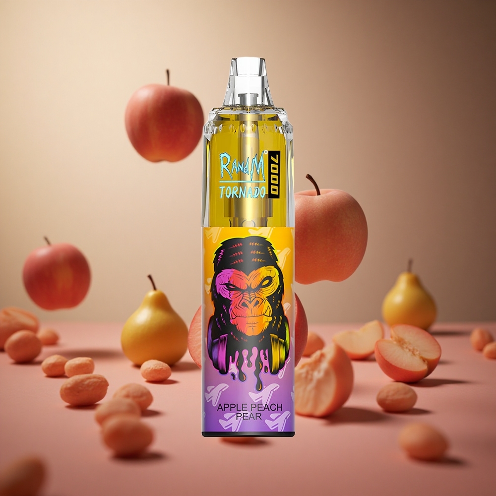 Apple Peach Pear RandM Fumot Tornado 7000 Puffs 14 ML E-liquid Disposable Vape