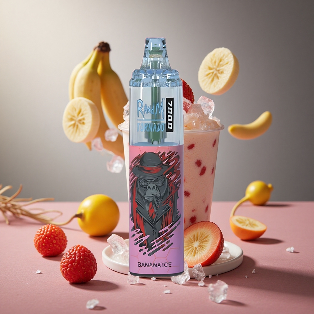 Banana Ice RandM Fumot Tornado 7000 Puffs 14ML E-liquid Disposable Vape