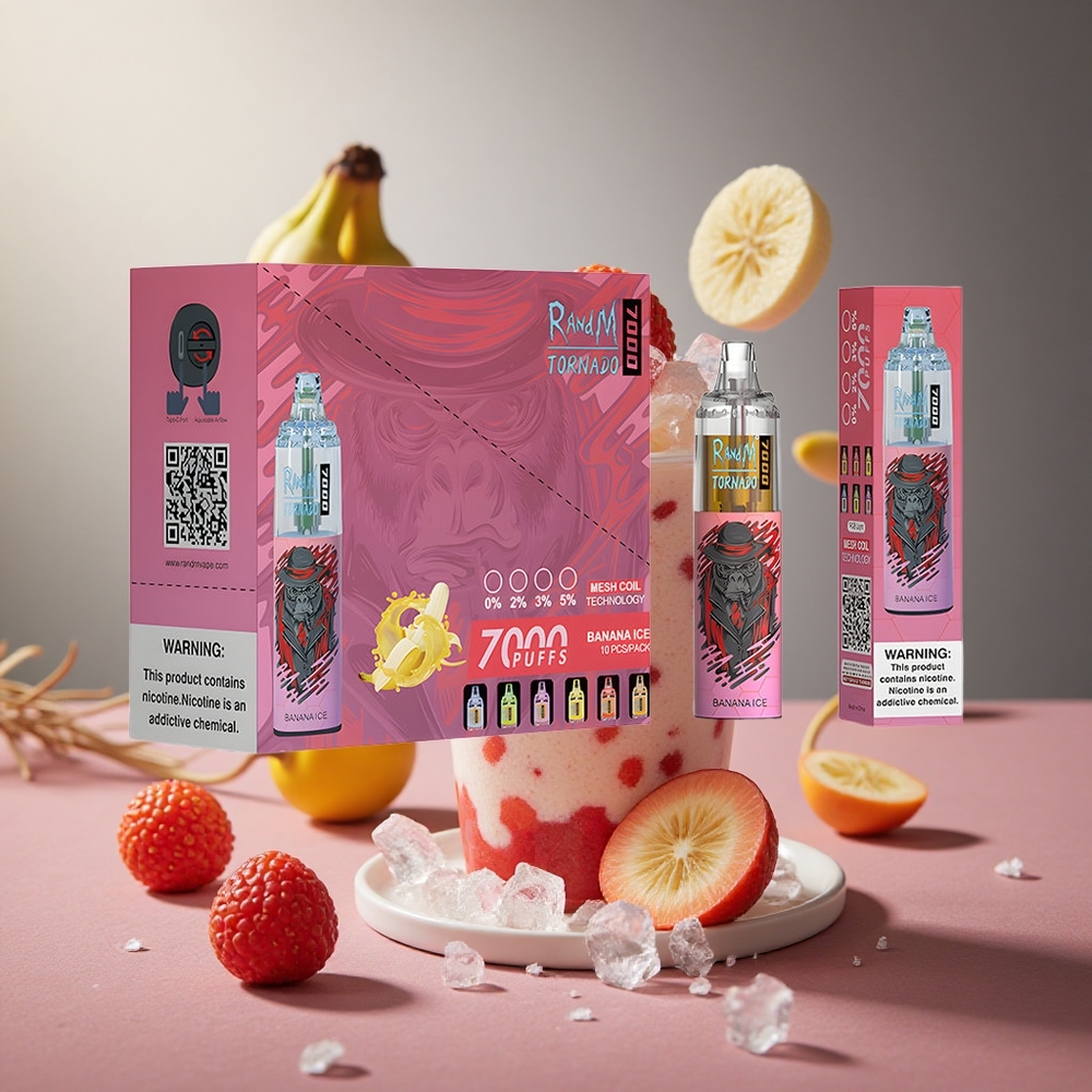 Banana Ice RandM Fumot Tornado 7000 Puffs 14ML E-liquid Disposable Vape