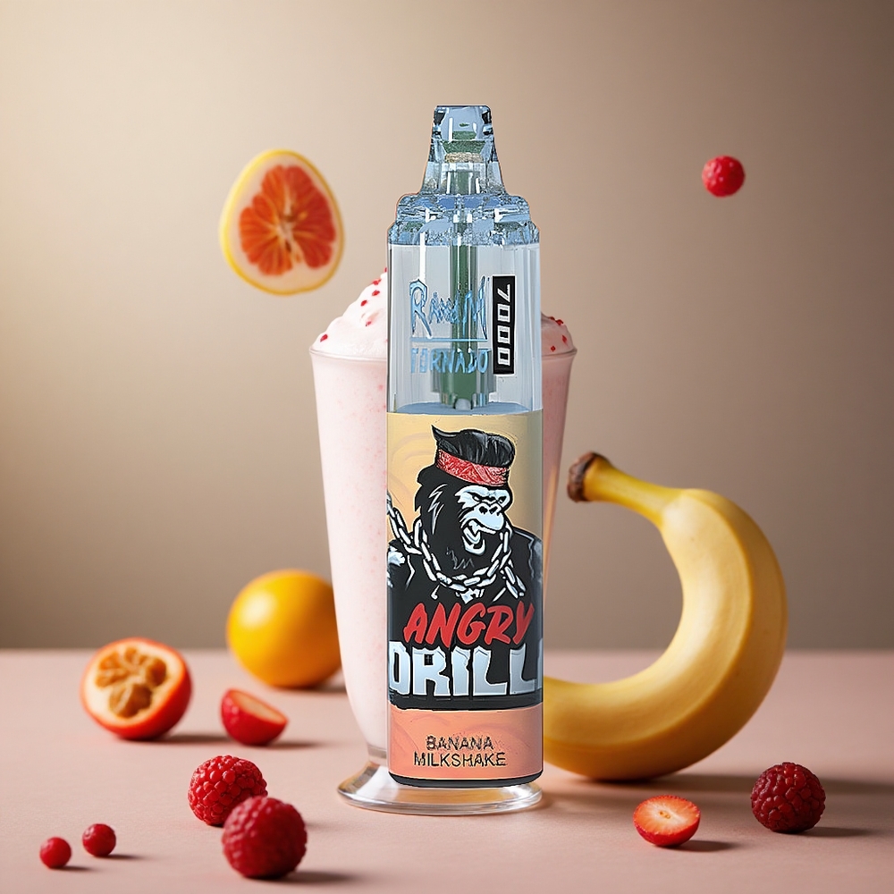 Banana Milkshake RandM Fumot Tornado 7000 Puffs 14ML E-liquid Disposable Vape