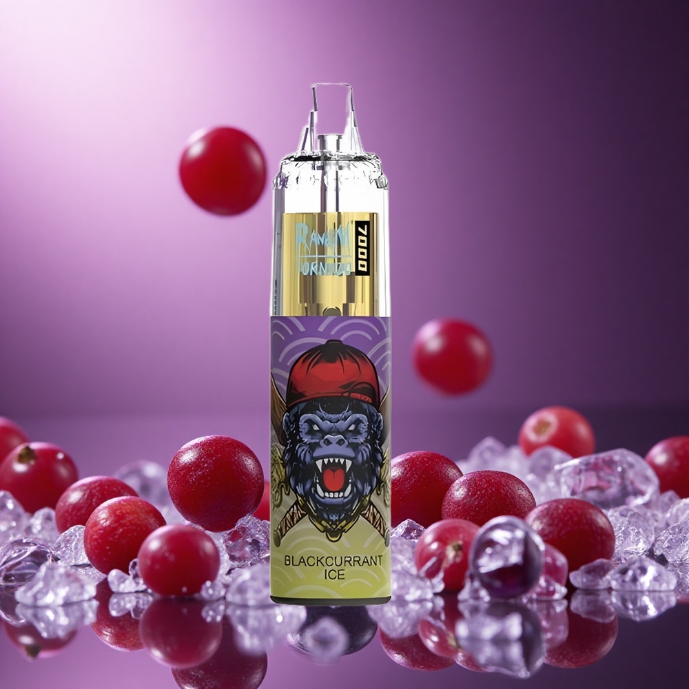 Blackcurrant Ice RandM Fumot Tornado 7000 Puffs 14 ML E-liquid Disposable Vape