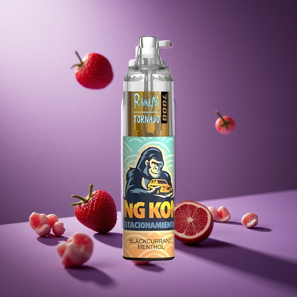 Blackcurrant Menthol RandM Fumot Tornado 7000 Puffs 14ML E-liquid Disposable Vape