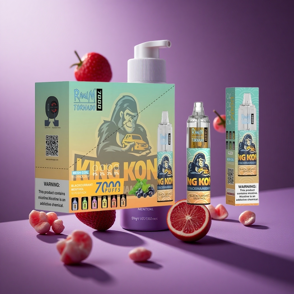 Blackcurrant Menthol RandM Fumot Tornado 7000 Puffs 14ML E-liquid Disposable Vape