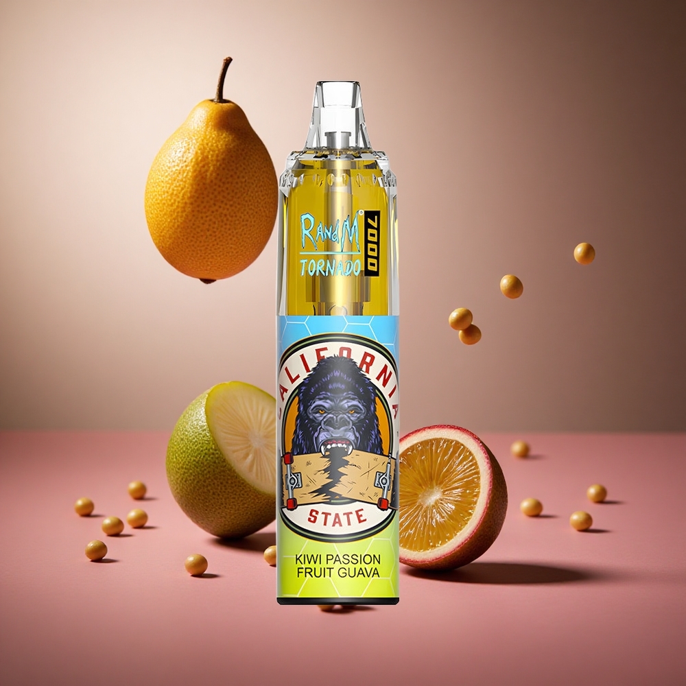 Kiwi Passion Fruit Guava RandM Fumot Tornado 7000 Puffs 14ML E-liquid Disposable Vape
