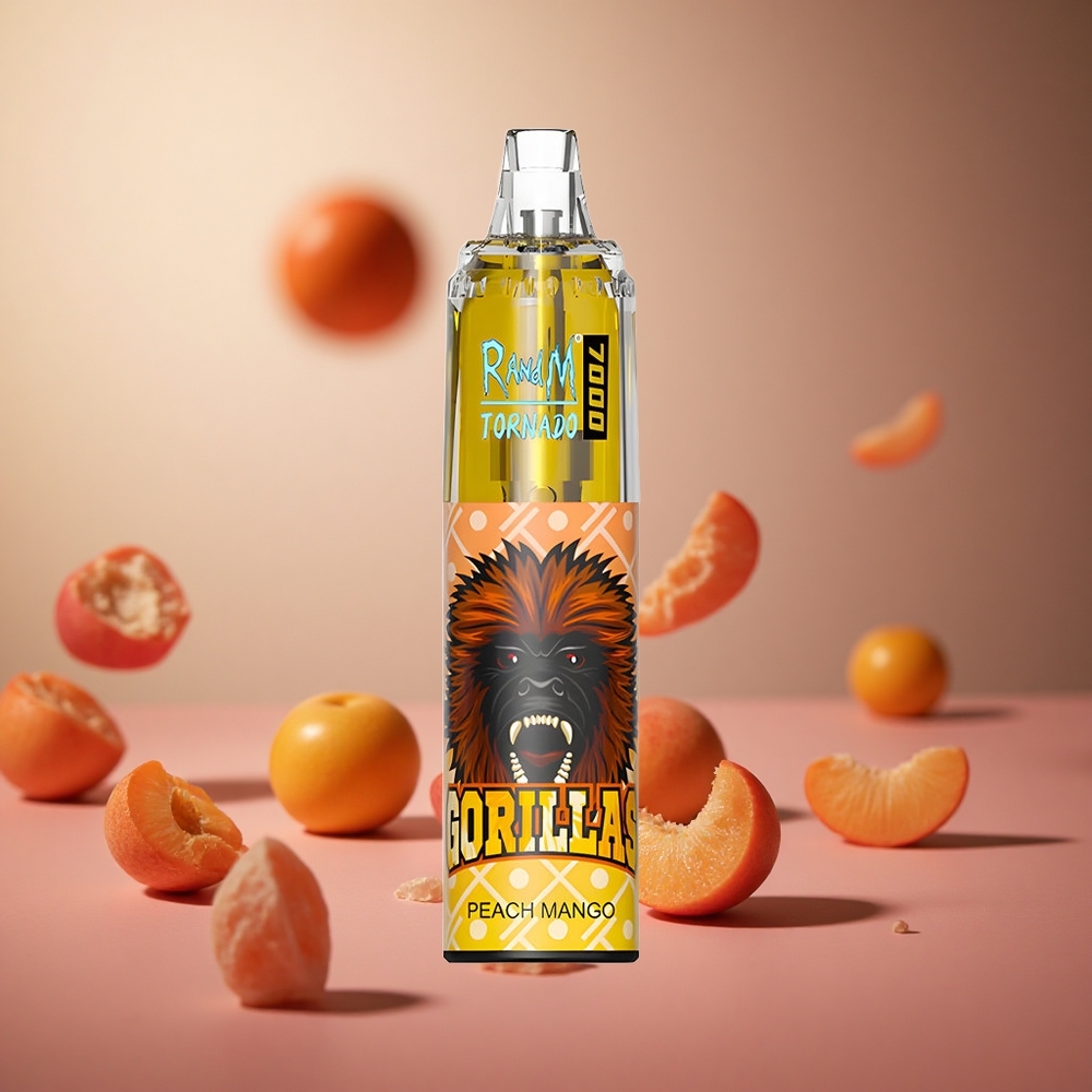 Peach Mango RandM Fumot Tornado 7000 Puffs 14ML E-liquid Disposable Vape