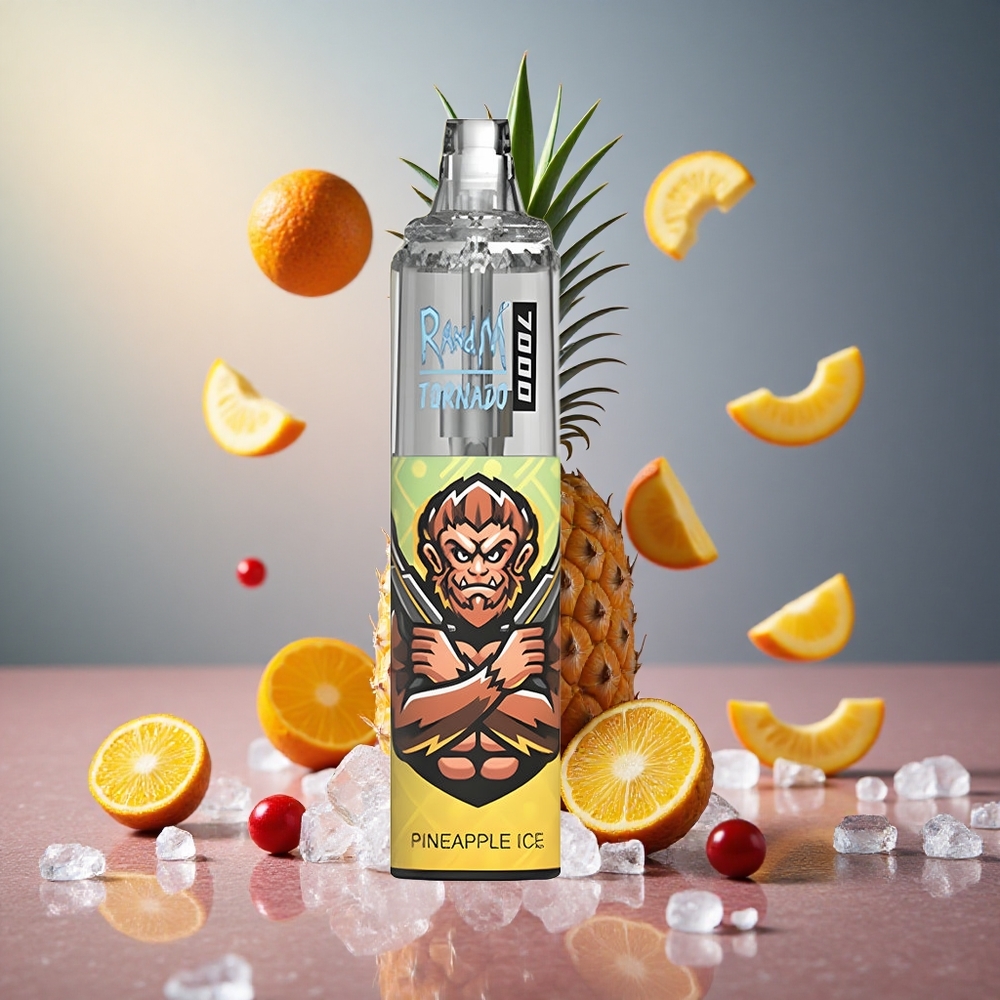 Pineapple Ice RandM Fumot Tornado 7000 Puffs 14ML E-liquid Disposable Vape