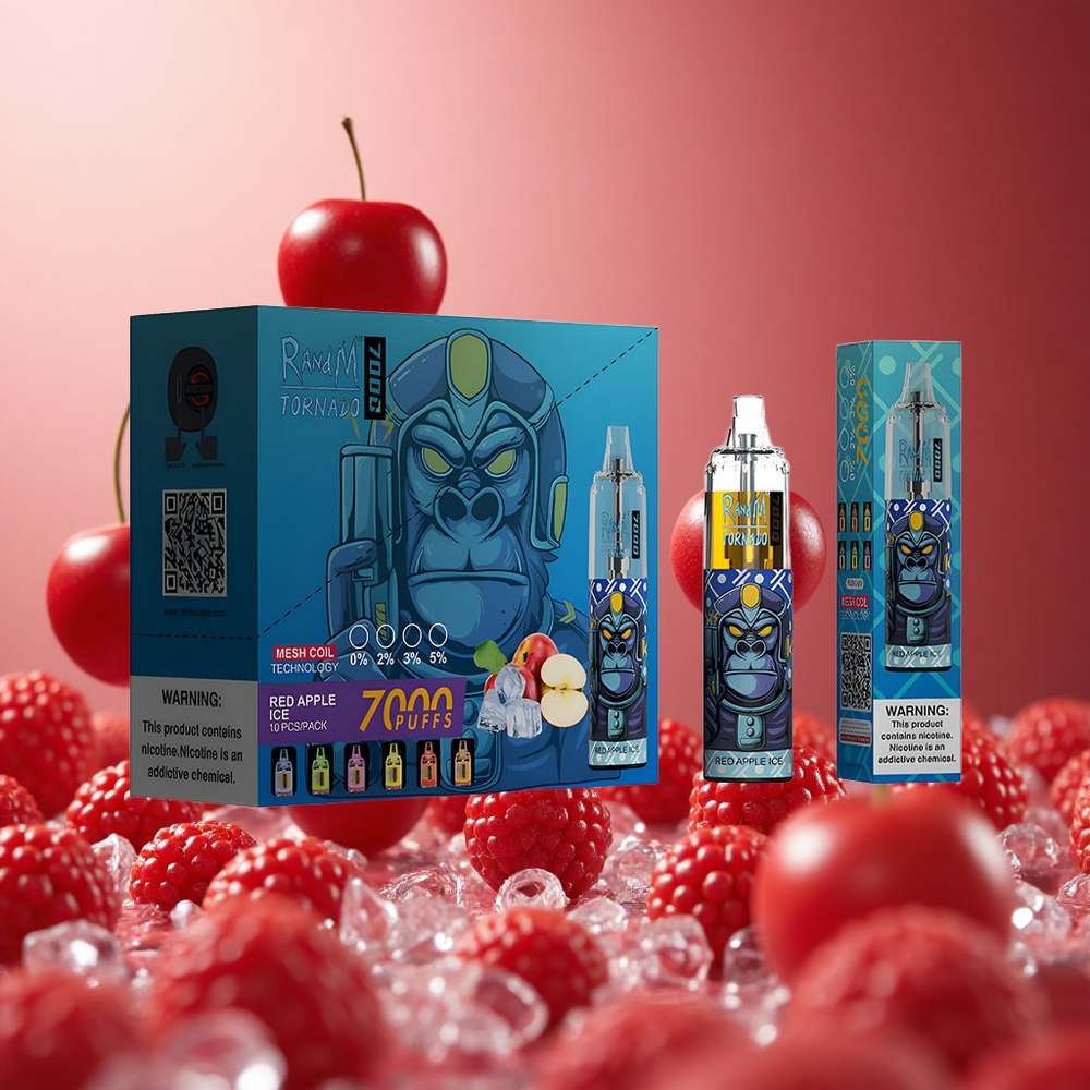 Red Apple Ice RandM Fumot Tornado 7000 Puffs 850MAH Disposable Vape