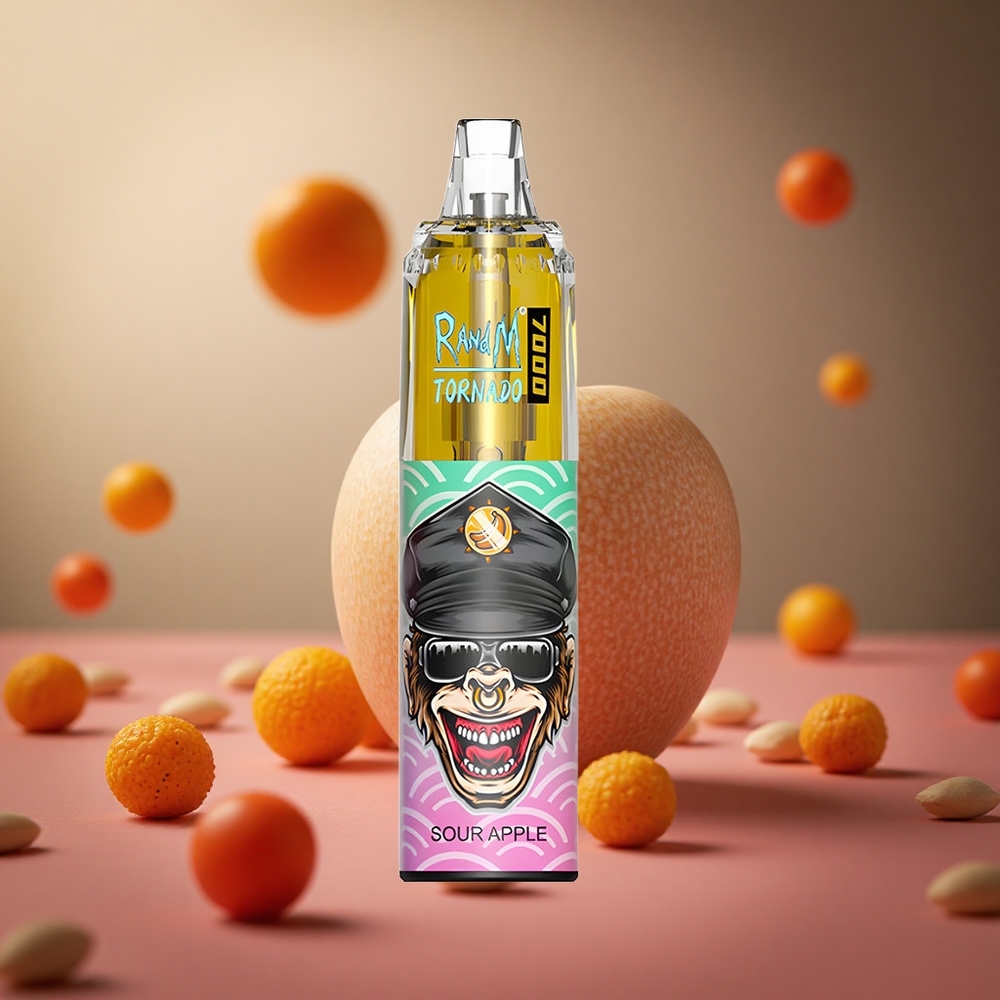 Sour Apple RandM Fumot Tornado 7000 Puffs 14 ML E-liquid Disposable Vape