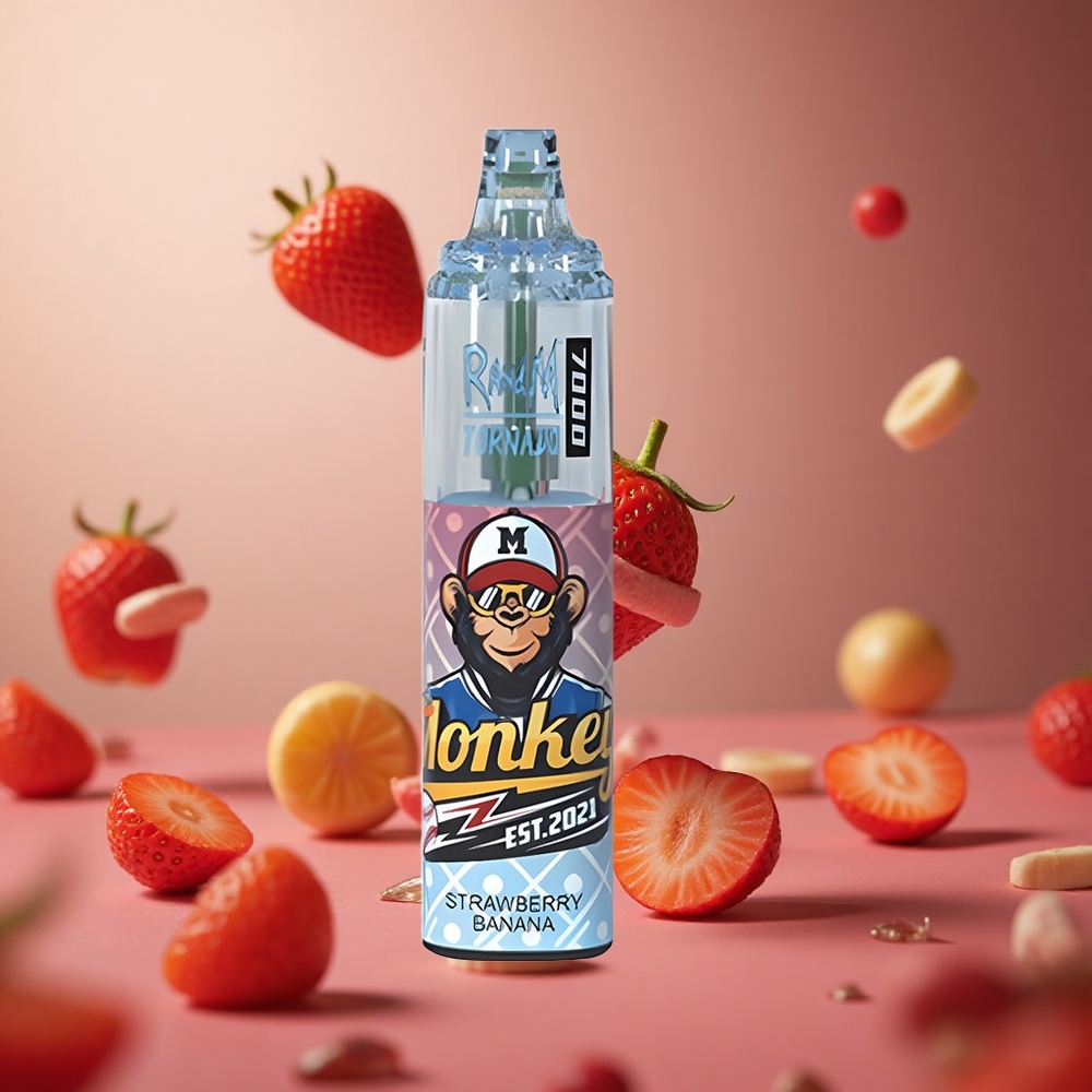 Strawberry Banana RandM Fumot Tornado 7000 Puffs 14ML E-liquid Disposable Vape