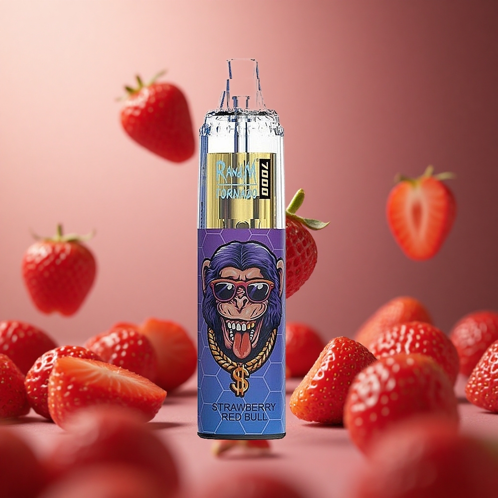 Strawberry Red Bull RandM Fumot Tornado 7000 Puffs 14ML E-liquid Disposable Vape