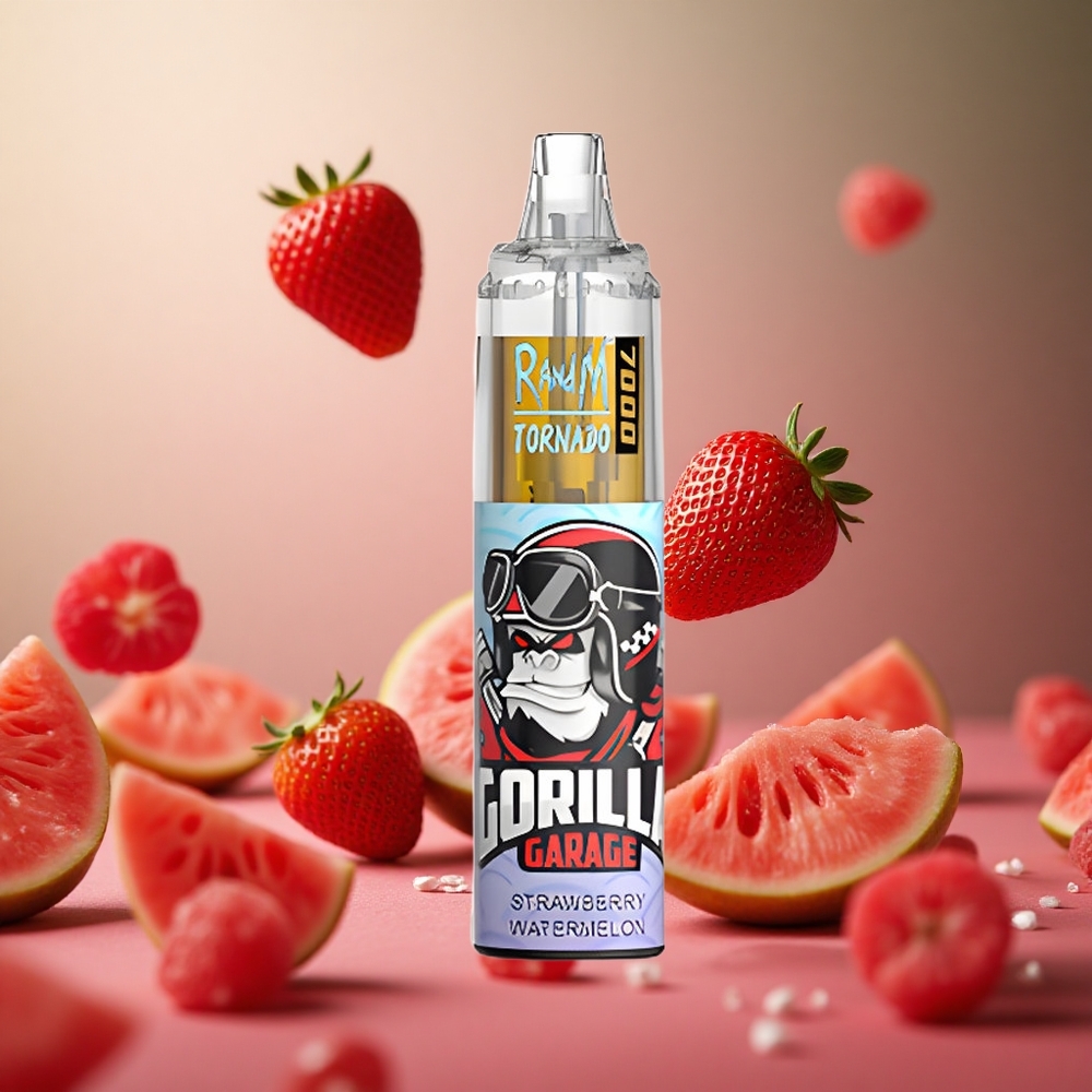 Strawberry Watermelon RandM Fumot Tornado 7000 Puffs 14ML E-liquid RGB Light