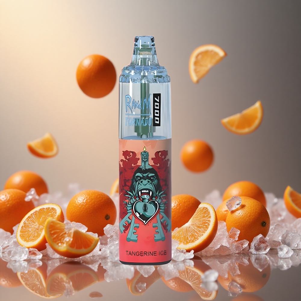 Tangerine Ice RandM Fumot Tornado 7000 Puffs 14ML E-liquid