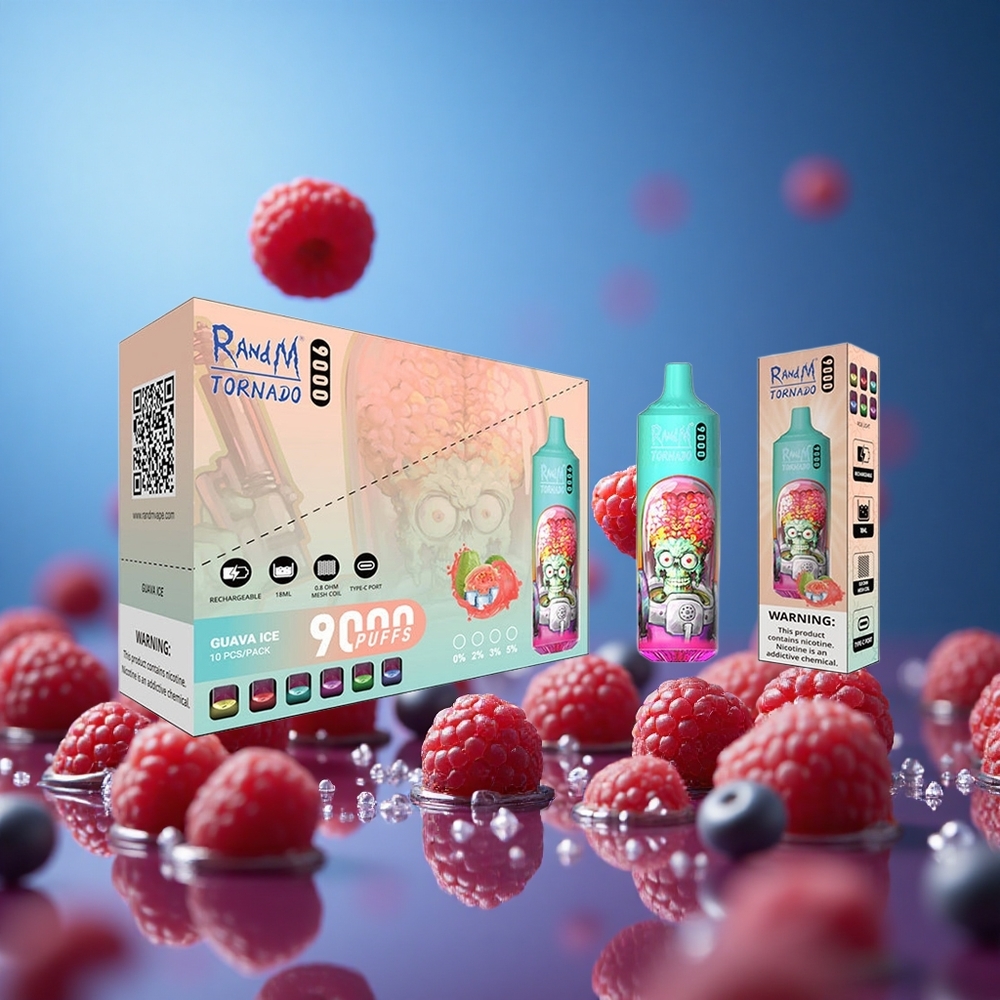 Blue Sour Raspberry RandM Tornado 9000 Puffs 18mL Mesh Coil