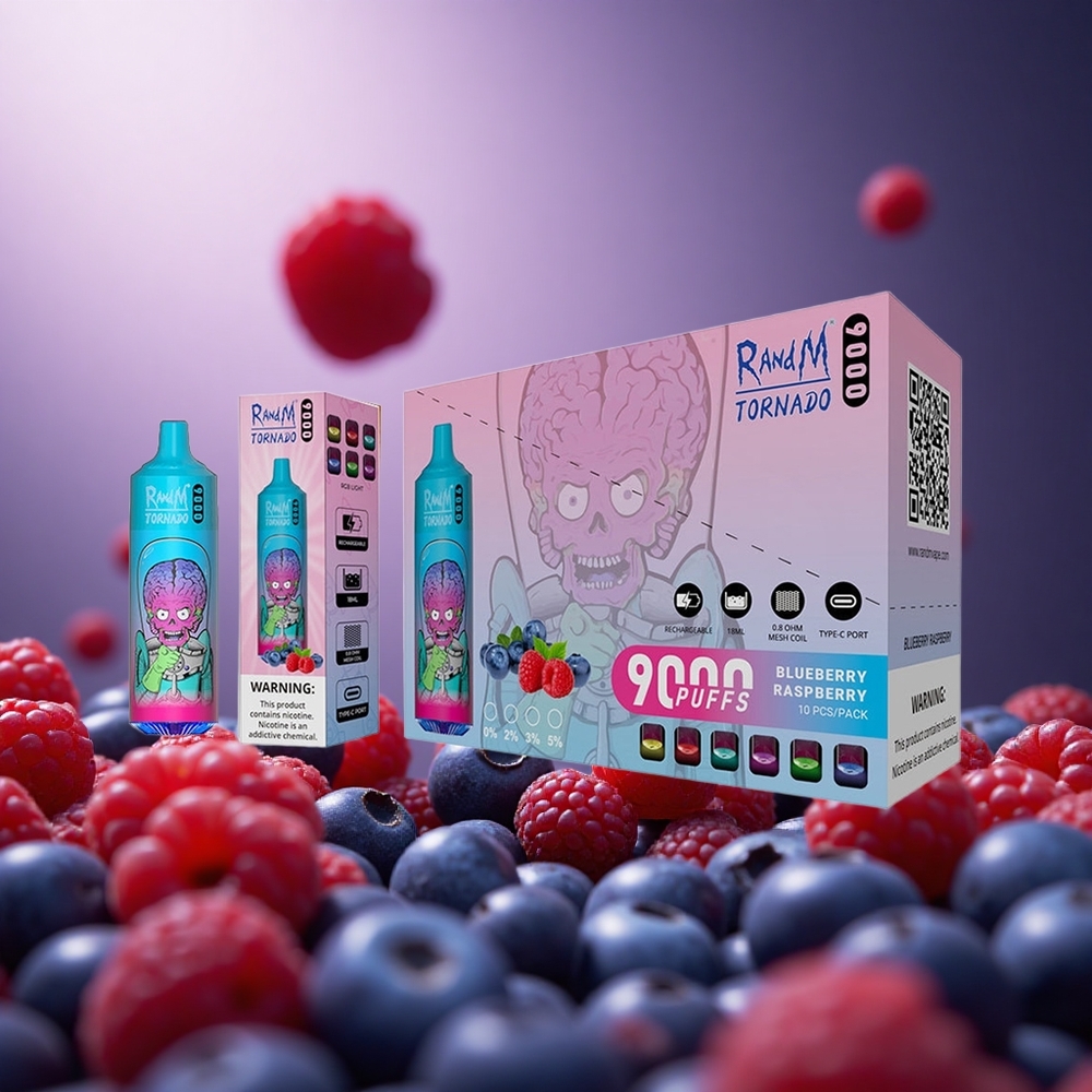 Blueberry Raspberry RandM Tornado 9000 Puffs 18mL Mesh Coil