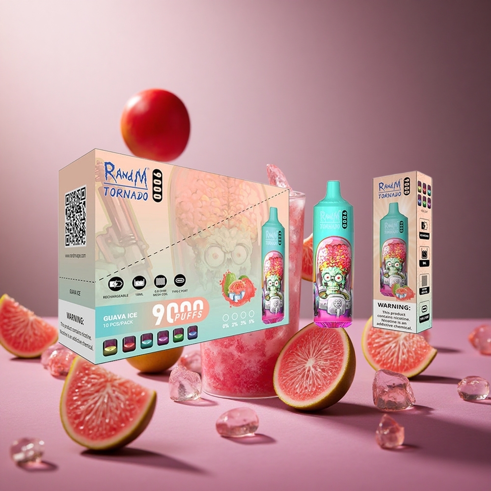 Guava Ice RandM Tornado 9000 Puffs 18 mL Mesh Coil