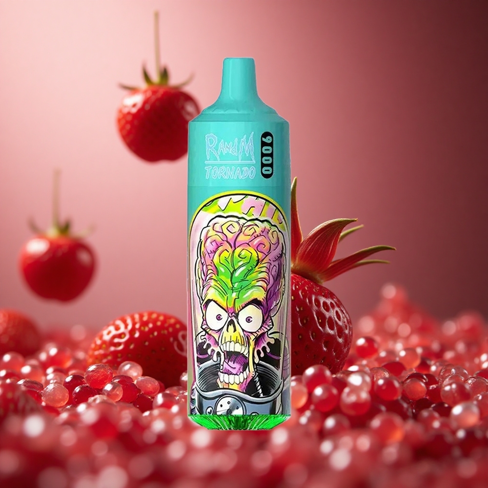 Strawberry Pomegranate RandM Tornado 9000 Puffs 18mL Mesh Coil