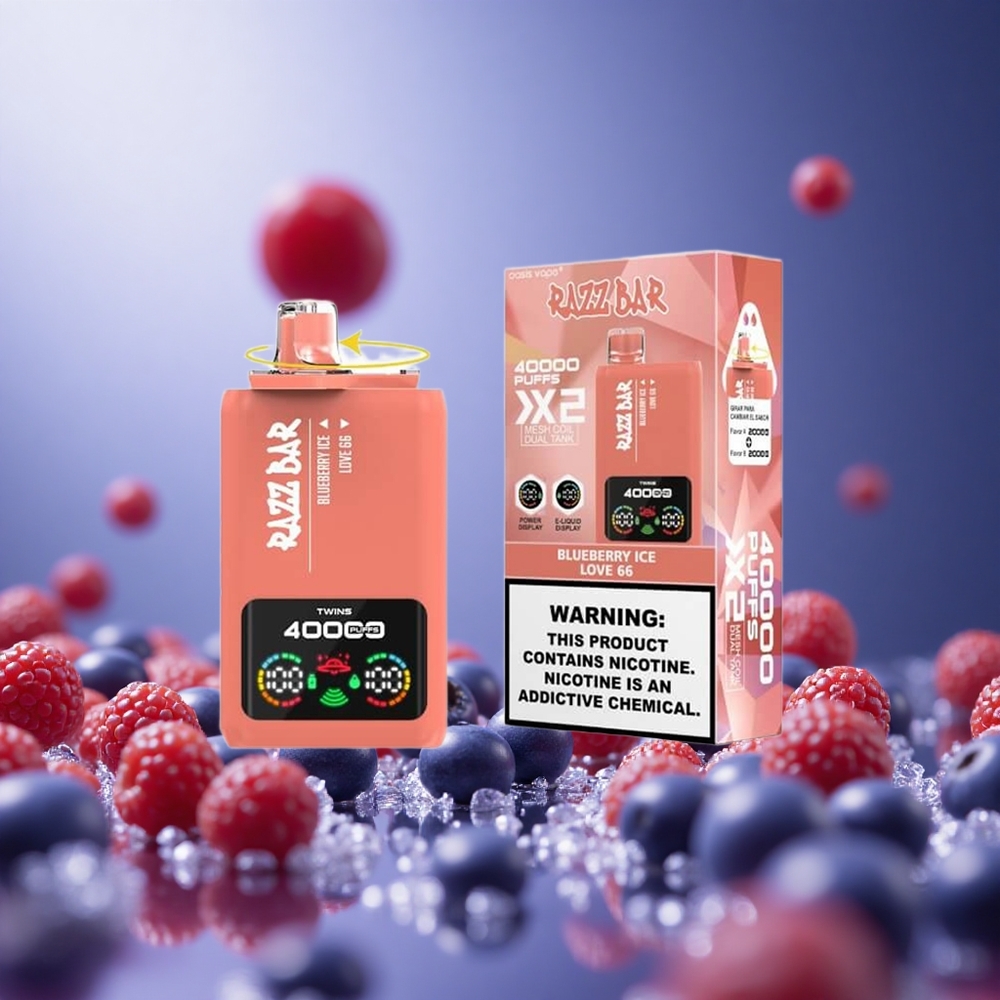 Blueberry Ice Love 66 Razz Bar 40000 Puffs 1.0Ohm 2 Mesh Coil 2%,5% Nicotine Disposable Vape