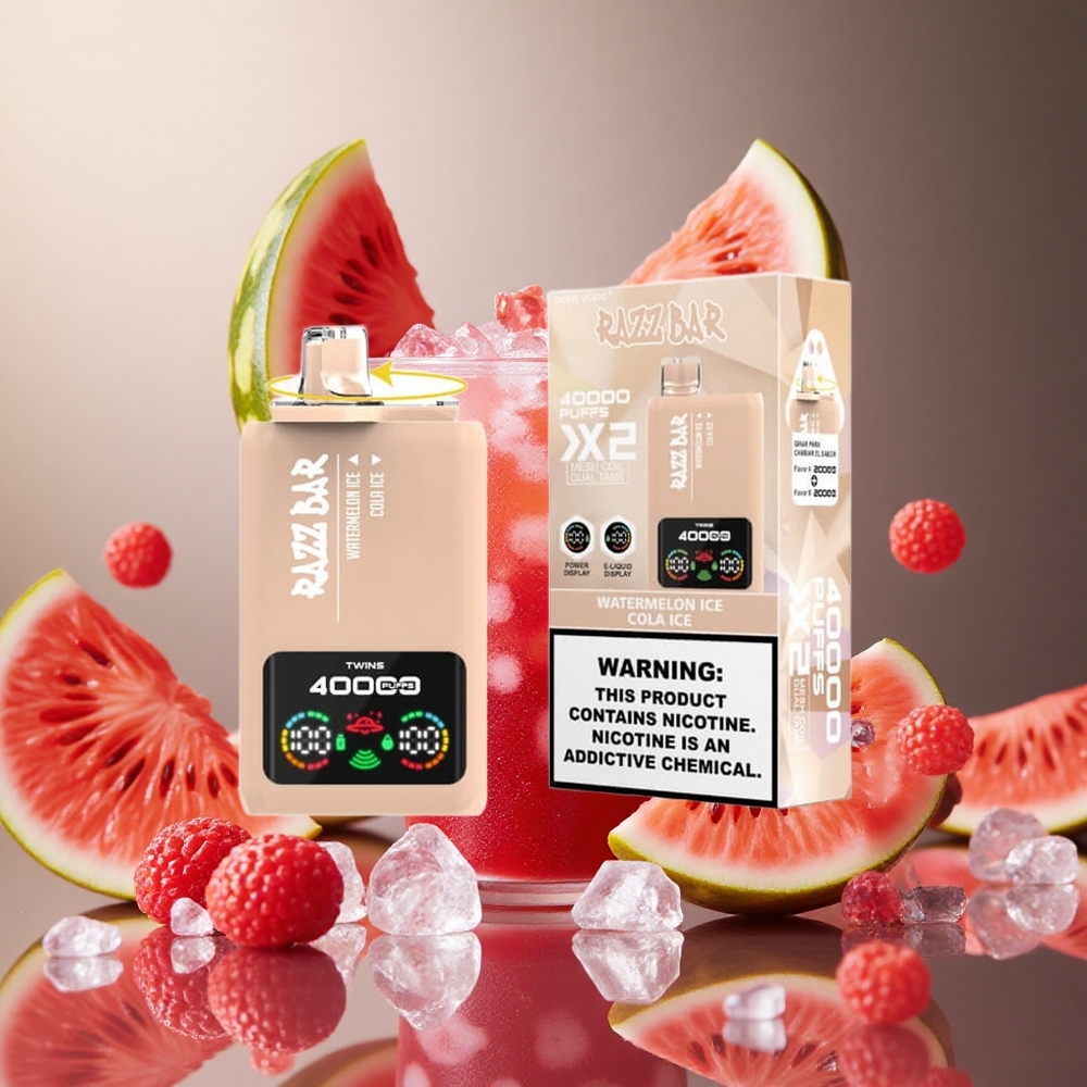 Watermelon Ice Cola Ice Razz Bar 40000 Puffs 1.0Ohm 2 Mesh Coil 2%,5% Nicotine