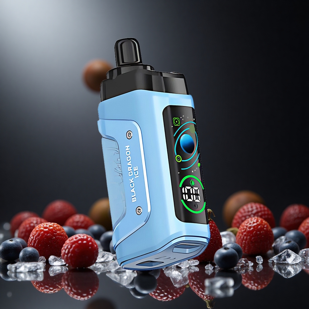 Black Dragon Ice Razz Bar 45000 Puffs Adjustable Airflow Disposable Vape