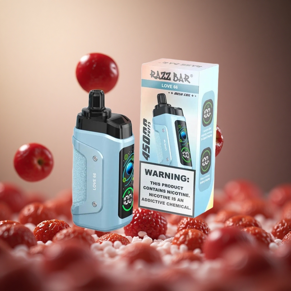 Love 66 Razz Bar 45000 Puffs 1.0 Ohm Mesh Disposable Vape