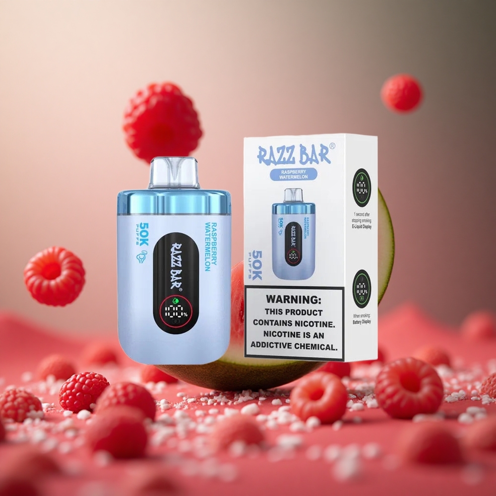 Raspberry Watermelon Razz Bar 50K Puffs 1.0 Ohm Mesh Coil Disposable Vape