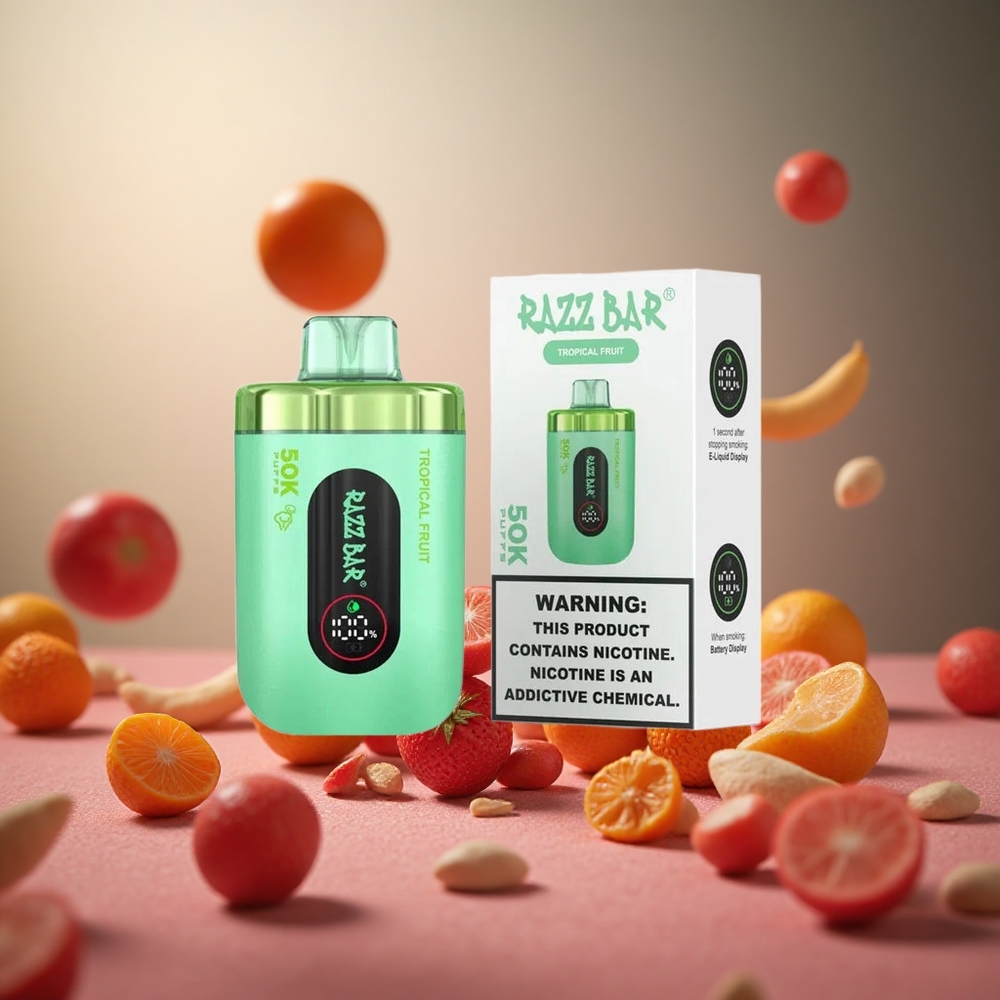 Tropical Fruit Razz Bar 50K Puffs 1.0 Ohm Mesh Coil