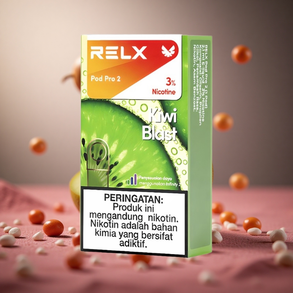 Kiwi Blast RELX Pod Pro 2 600 Puffs 3% Nicotine 3 Voltage Adjustment