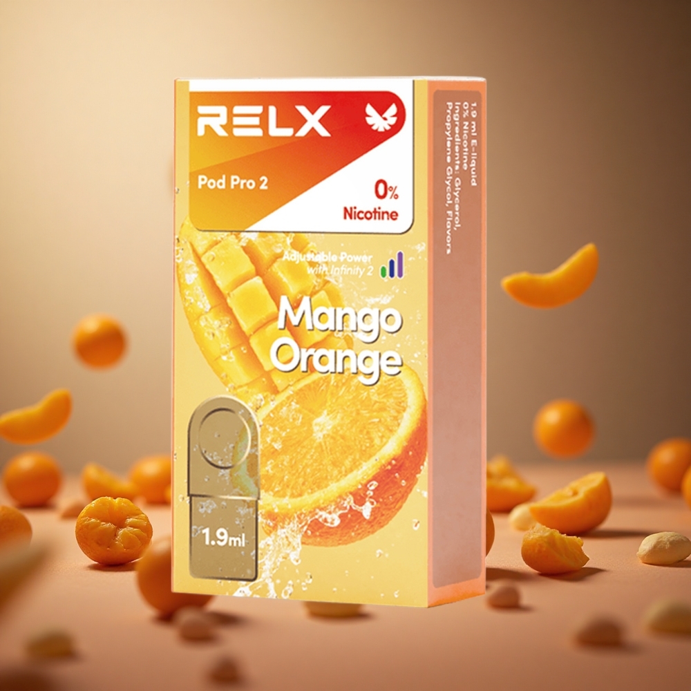 Mango Orange RELX Pod Pro 2 600 Puffs 1.9ml 3 Voltage Adjustment